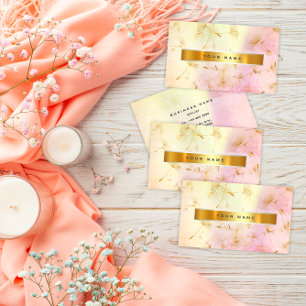 Pastel Pink Gold Grungy Dandelion Confetti Vip Business Card