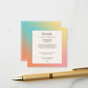 Pastel Pink Gradient Retro Elegant Wedding Enclosure Card