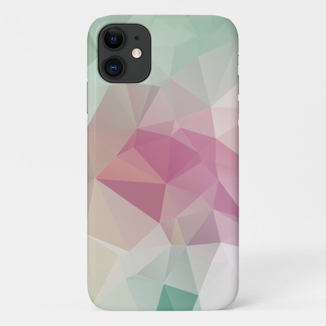 Pastel Pink Green Abstract Pyramid Pattern Art Cas Case-Mate iPhone Case (Back)