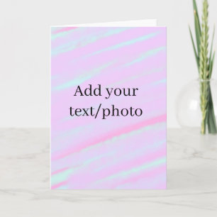 Pastel pink green add photo text watercolor retro card