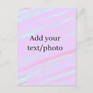 Pastel pink green add photo text watercolor retro  postcard