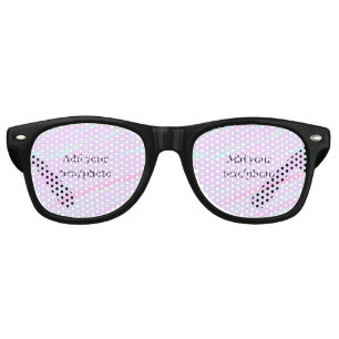 Pastel pink green add photo text watercolor retro sunglasses