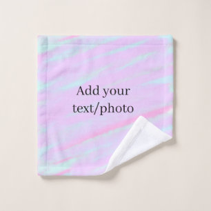 Pastel pink green add photo text watercolor retro wash cloth