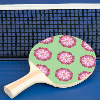 Pastel Pink Green Asian Medallion Floral  Ping Pong Paddle