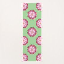 Pastel Pink Green Asian Medallion Floral 