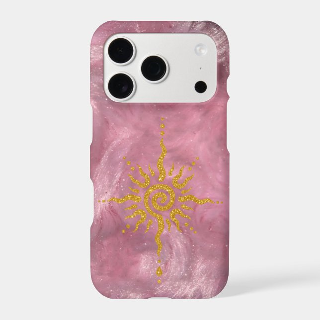 Pastel pink grid , golden sun  (Back)