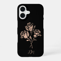 Pastel Pink Grunge Stamped Roses Initials