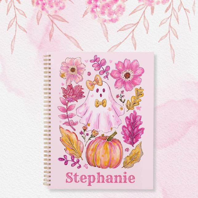 Pastel Pink Halloween Ghost with Custom Name Planner (Creator Uploaded)
