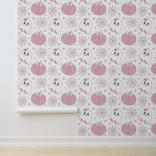 Pastel Pink Halloween Seamless Pattern (3) Wallpaper