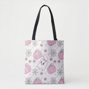Pastel Pink Halloween Seamless Pattern (4) Tote Bag