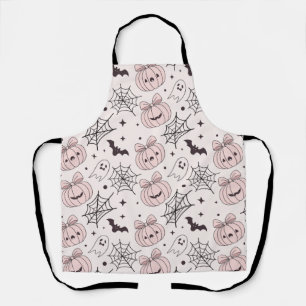 Pastel Pink Halloween Seamless Pattern (5) Apron