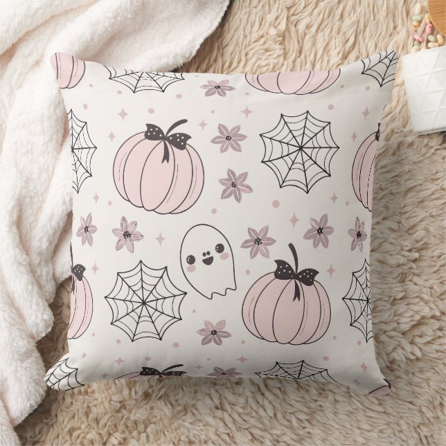 Pastel Pink Halloween Seamless Pattern Cushion (Blanket)