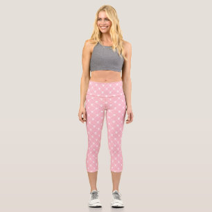 pastel pink halloween skull crossbones print capri leggings