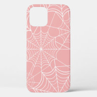 pastel pink halloween spider web