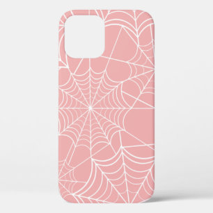 pastel pink halloween spider web iPhone 12 case
