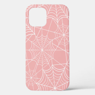 pastel pink halloween spider web iPhone 12 case