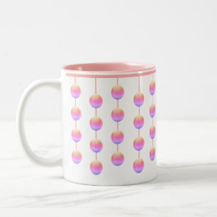 Pastel Pink Hanging Circles Two-Tone Coffee Mug