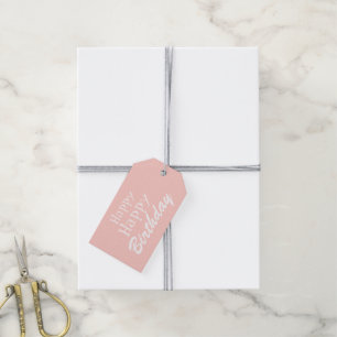 Pastel Pink Happy Birthday Gift Tag
