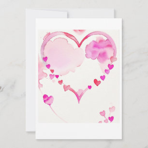 Pastel Pink Heart Garland, Valentine's Day Decor Holiday Card
