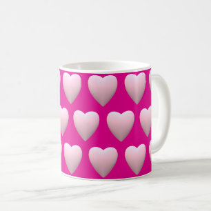 Pastel pink hearts Pink Coffee Mug