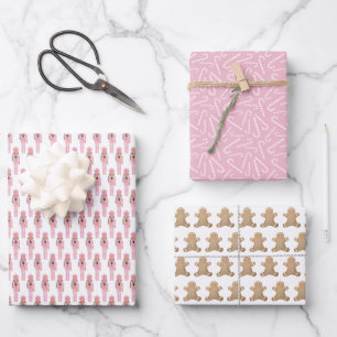 Pastel Pink Holidays Favorites Wrapping Paper Sheet