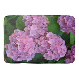 Pastel pink Hortensia hydrangea flowers Bath Mat