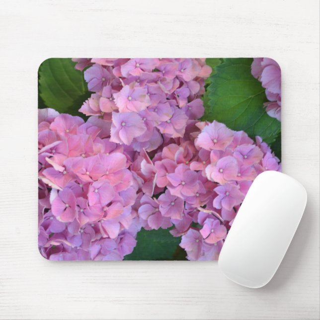 Pastel pink Hortensia hydrangea flowers  Mouse Pad (With Mouse)