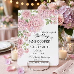 Pastel pink hydrangeas and roses Budget Wedding I Invitation