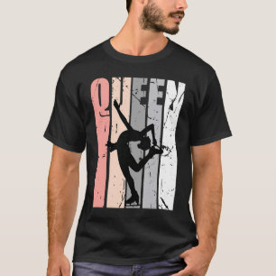 Pastel Pink Ice Skating Queen Birthday Themed Prin T-Shirt