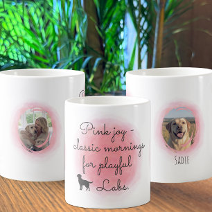 Pastel Pink Labrador Retriever Silhouette Custom  Coffee Mug