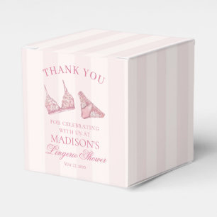 Pastel Pink Lace Lingerie Shower Bridal Dessert Favour Box