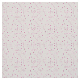 Pastel Pink "Let It Snow" Christmas Fabric