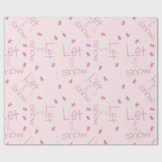 Pastel Pink "Let It Snow" Christmas Wrapping Paper