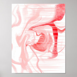 Pastel Pink Liquid Glitch Fluid Art Print