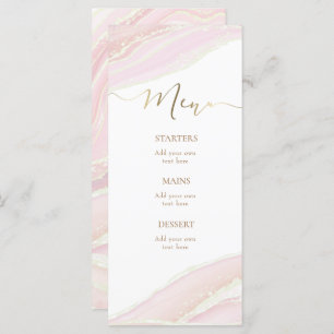 pastel pink marble Menu