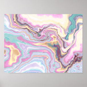 Pastel Pink Marble Serenity Poster