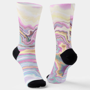 Pastel Pink Marble Serenity Socks