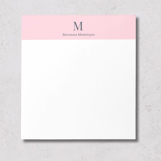 Pastel Pink Minimal Personalized Name Notepad (Creator Uploaded)