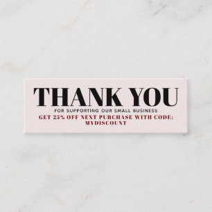 Pastel pink minimalistic Thank you card