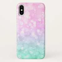 Pastel Pink & Mint Bokeh Glitter