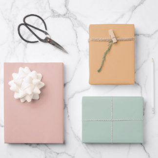 Pastel Pink Orange Green Wrapping Paper Sheets