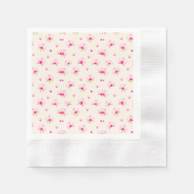 Pastel pink orchids napkin (Front)