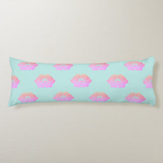 pastel pink peony design body cushion