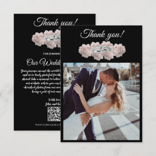 Pastel Pink Peony-Photo Wedding- Thank You Card