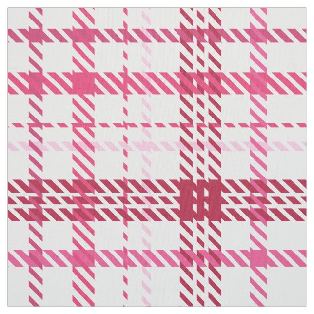 pastel pink plaid pattern red print fabric (Swatch)