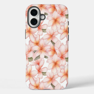 Pastel Pink Plumeria Frangipani Floral iPhone 16 Plus Case