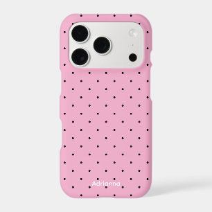 Pastel Pink Polka Dot Personalised iPhone Case