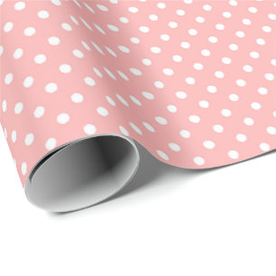 Pastel Pink Polka Dots for Baby Showers and Birth Wrapping Paper
