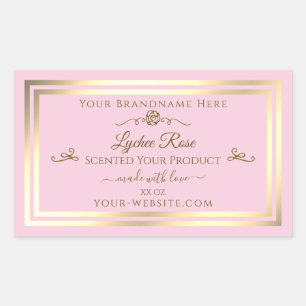 Pastel Pink Product Label Gold Frame Vintage Rose