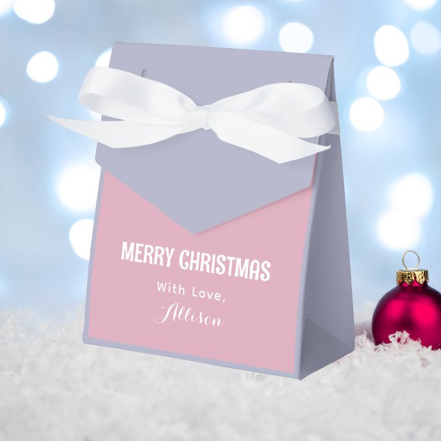 Pastel Pink, Purple and Blue Retro Merry Christmas Favour Box (Creator Uploaded)